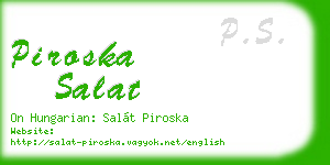 piroska salat business card